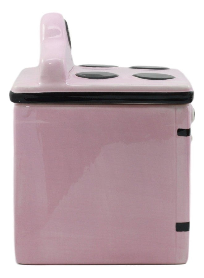 Ebros Gift Ebros "Cookies Fresh From Oven!" Ceramic Vintage Pink Oven Cookie Jar With Seal Tight Lid Decorative 7.25"Tall Kitchen Accessory Figurine - Image 3